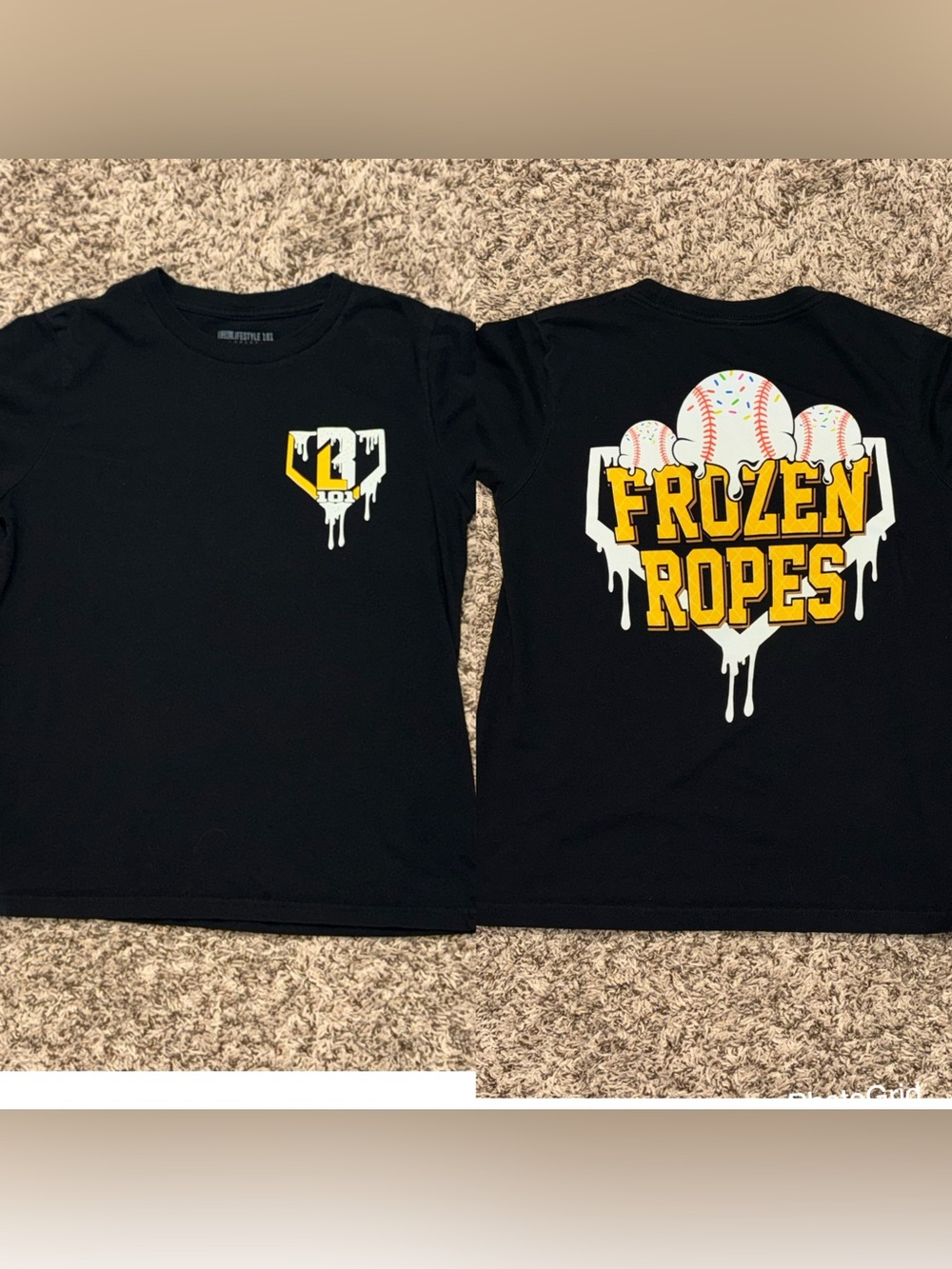 Baseballl 101 youth large frozen ropes/ice tee